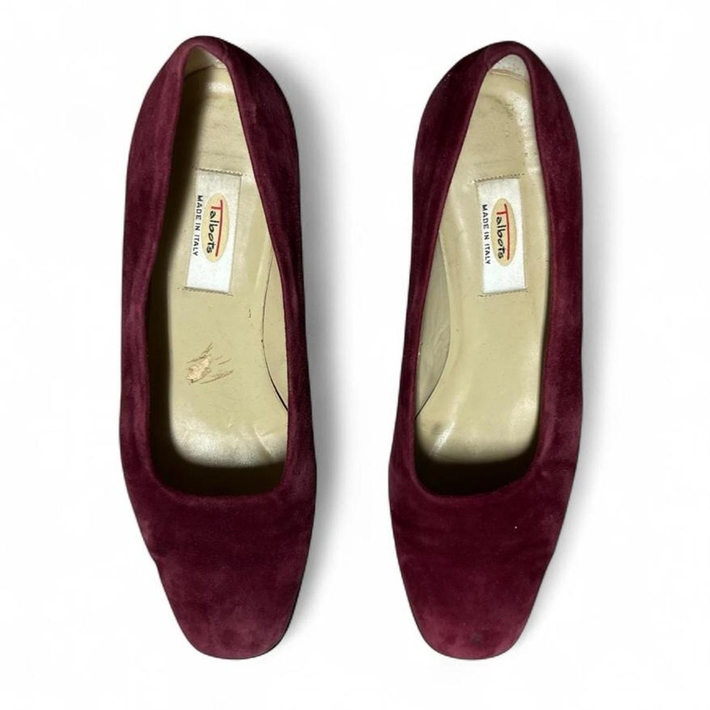 Talbots 90s Vintage Cranberry Red Suede Block Heels
